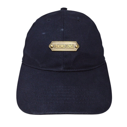 Panama Canal Slideback Hat Blue One Size Solid Adjustable 6 Panel