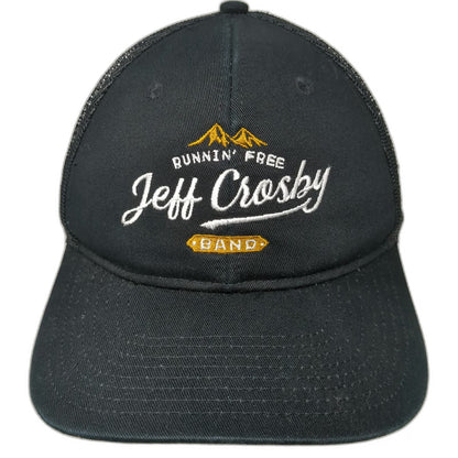 Port Authority Trucker Hat Black One Size Jeff Crosby Band Runnin Free Snapback
