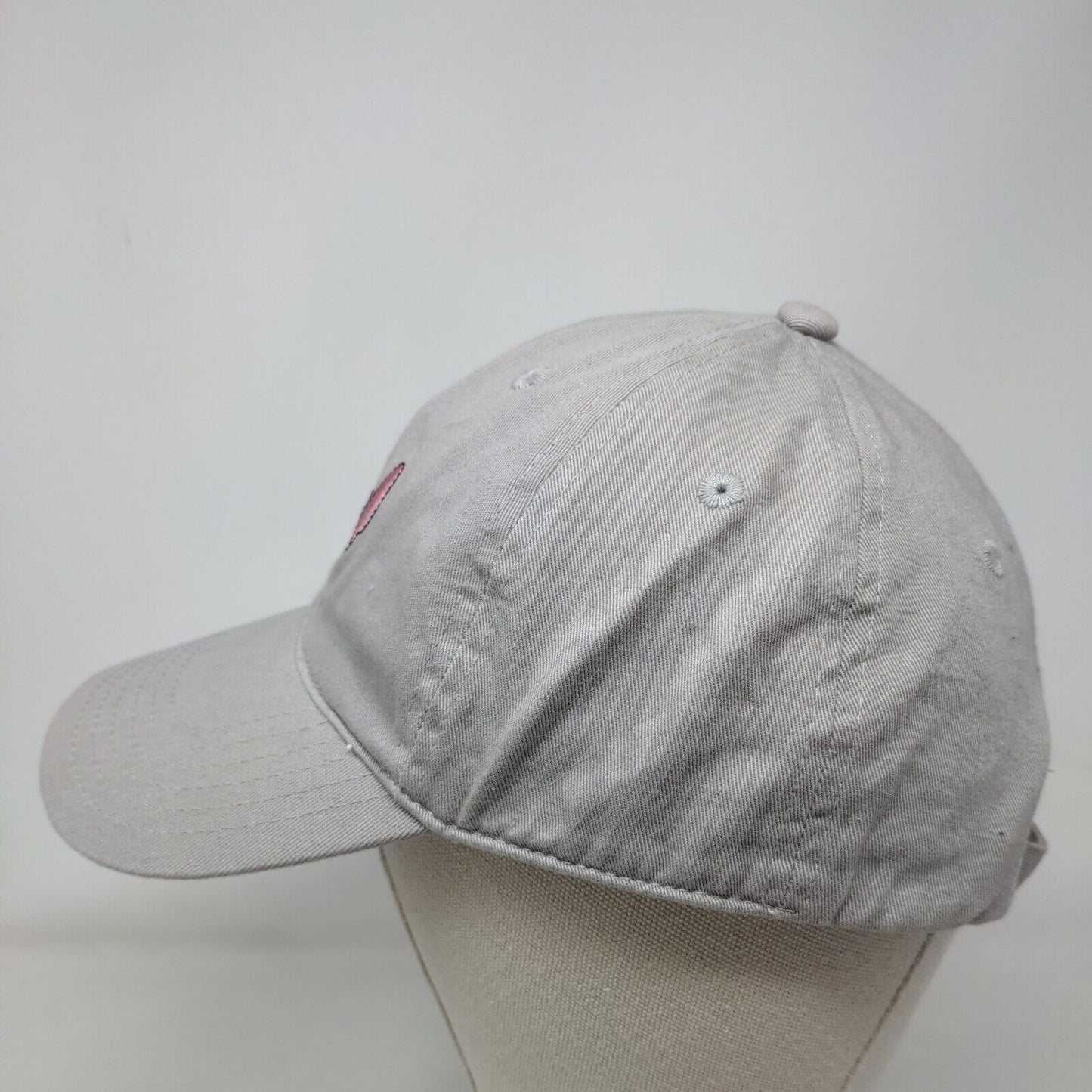 Stitch Slideback Hat Gray One Size Embroidered Adjustable Disney