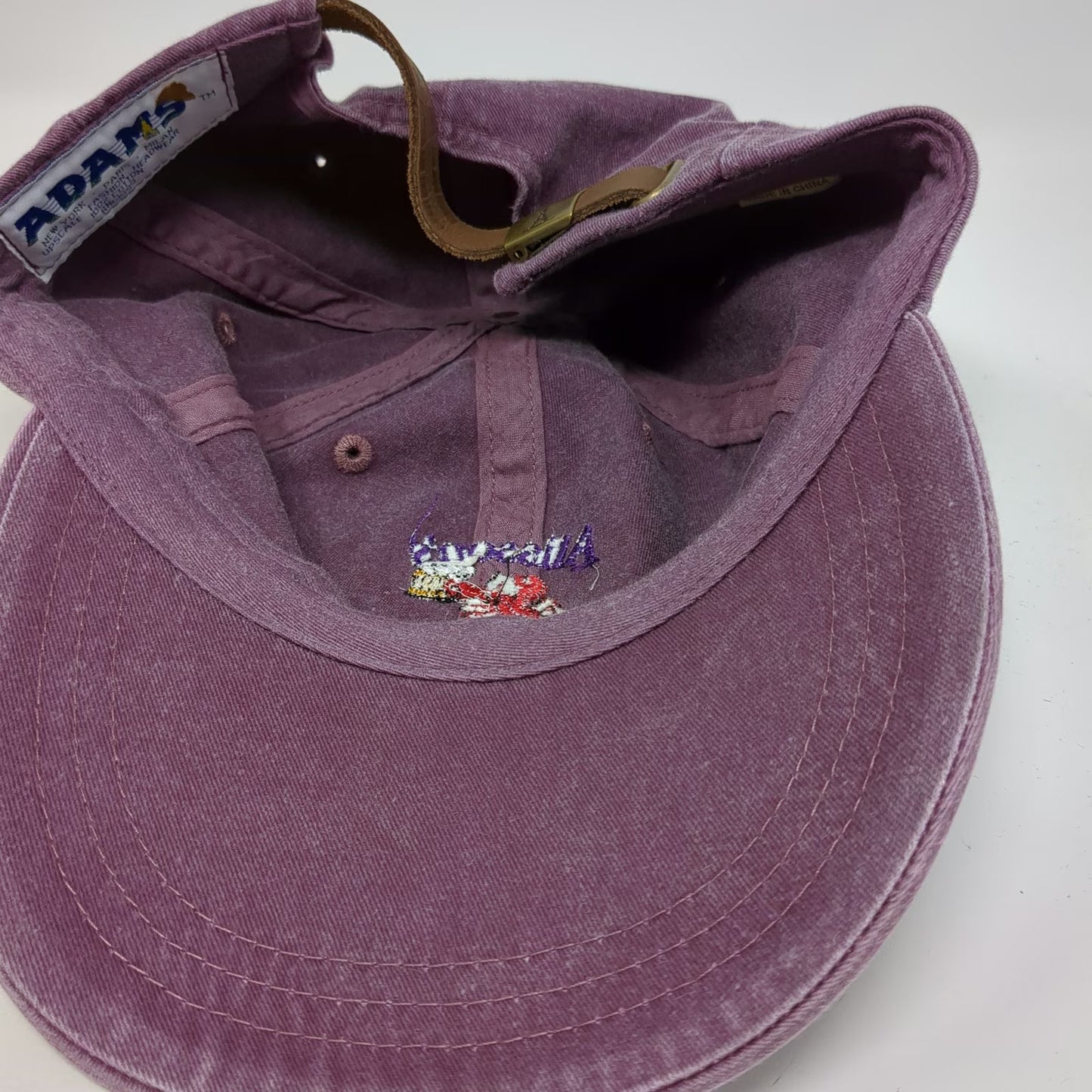 Adams Baseball Cap Purple One Size Leather Strap Lobster Beer Kennebunkport Hat