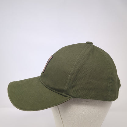 Chateaux De La Loire Slideback Hat Green One Size Solid Leather Patch