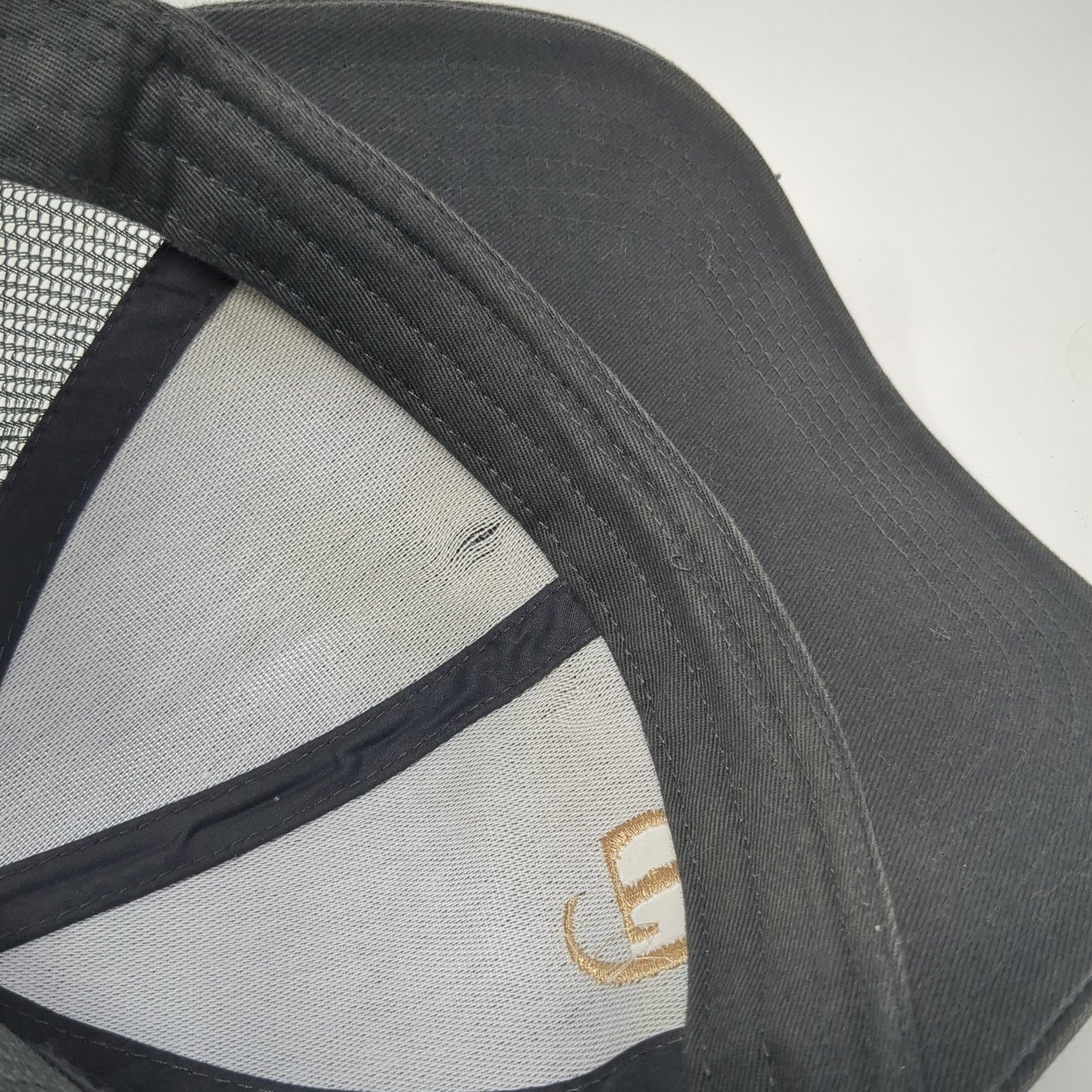 Port Authority Strapback Mesh Back Trucker Hat Gray One Size Logo