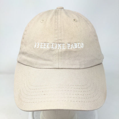 I Feel Like Pablo Slideback Hat Tan One Size Adjustable Embroidered Vented Holes