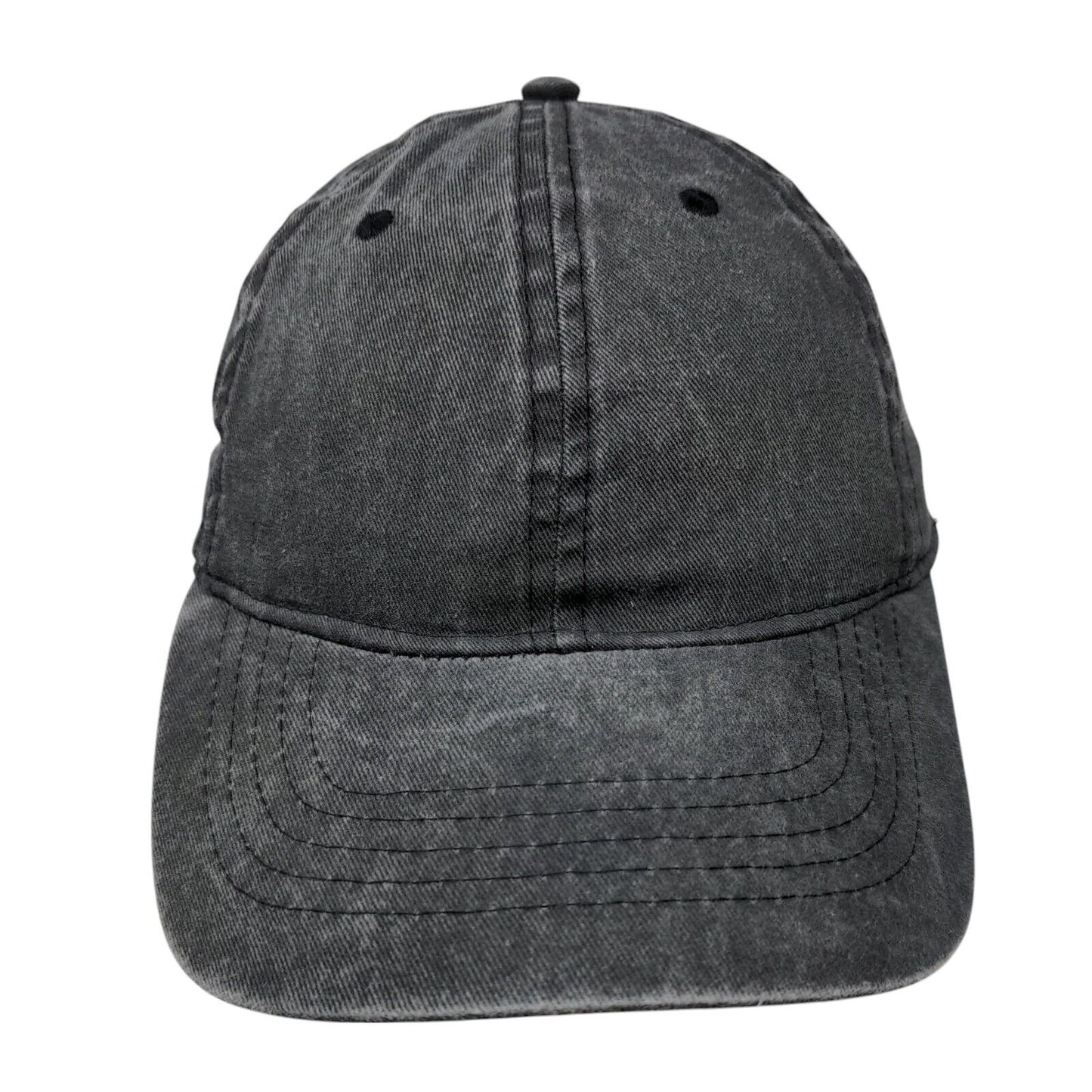 Unbranded Strapback Hat Gray OSFM Adjustable Vented Holes 6 Panel Blank