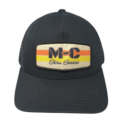 MC Storm Services Trucker Hat Black One Size Adjustable 6 Panel Mesh Back