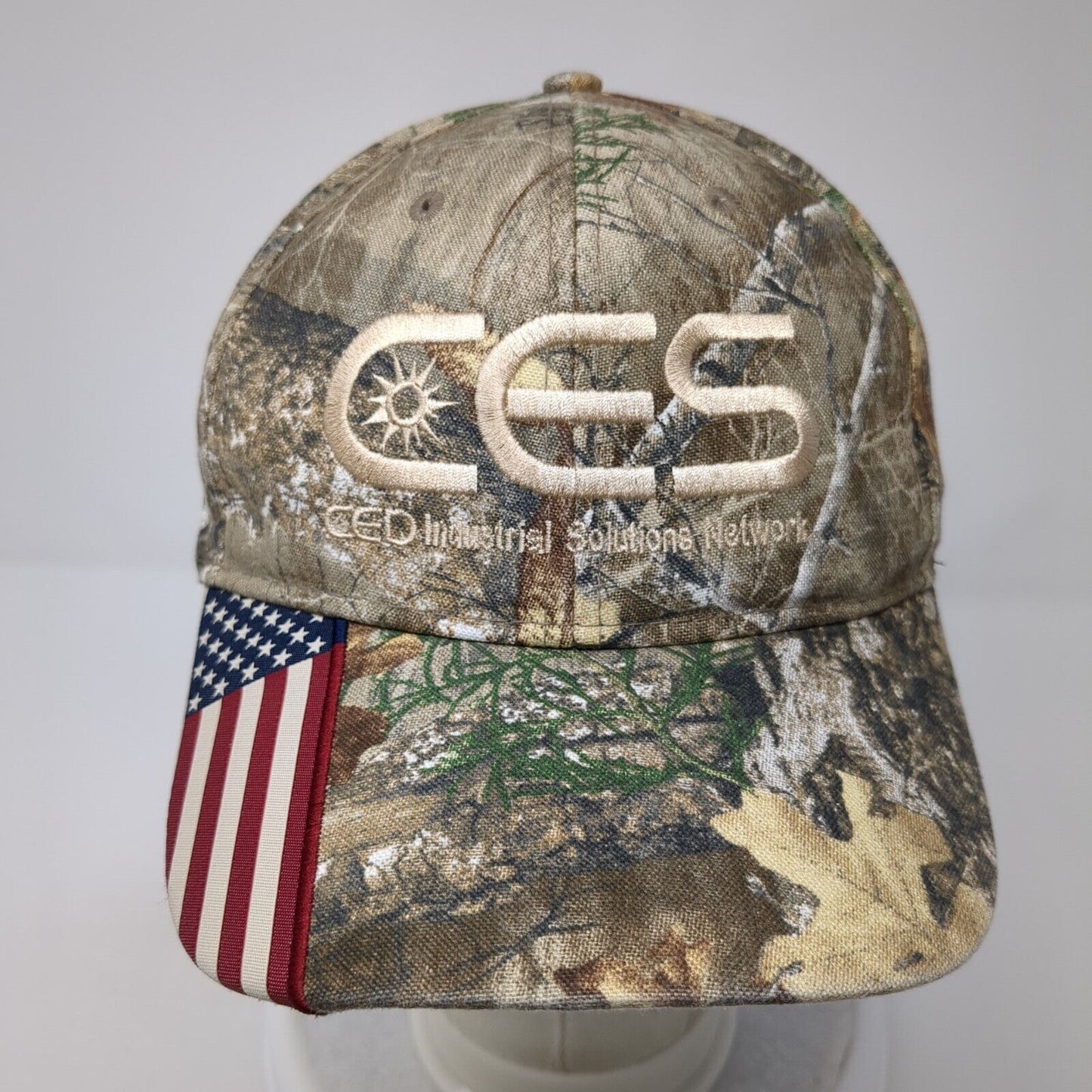 CES Industrial Solutions Network Slideback Hat Camo One Size USA Flag