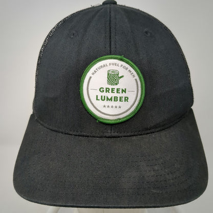 Yupoong Trucker Hat Black One Size Green Lumber Patch Mesh Back Snapback Hat