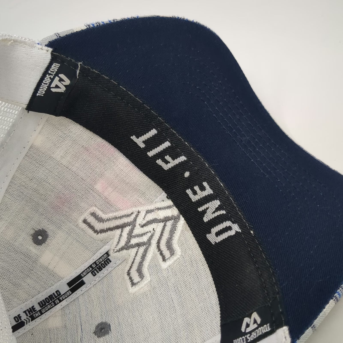 West Virginia Mountaineers NCAA Top of the World Hat Gray Blue OSFM Plaid Mesh