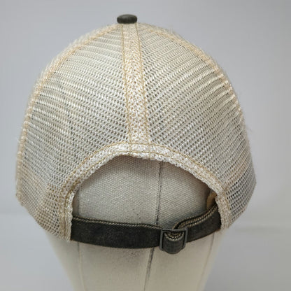 Gray Beige Baseball Cap OSFM Hahns Peak Colorado Elevation Mesh Adjustable Hat