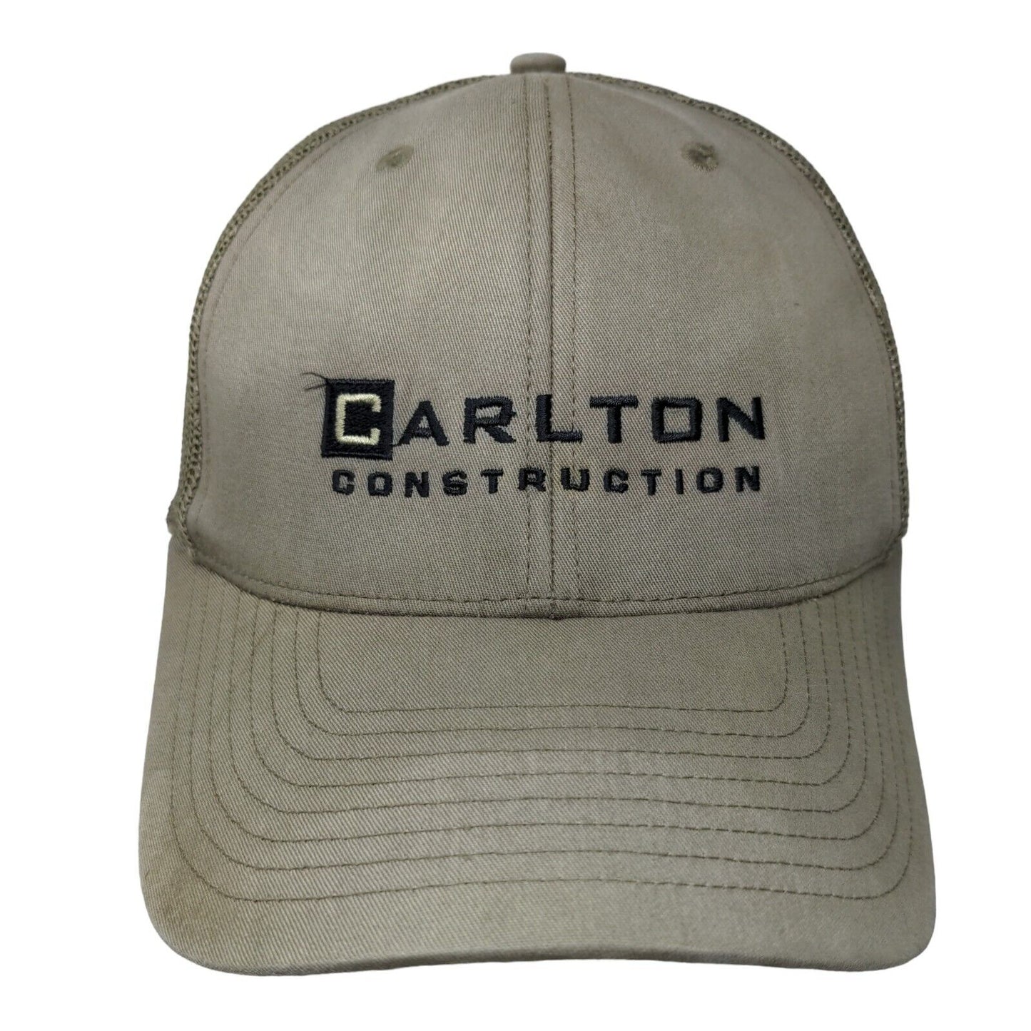 Carlton Construction Snapback Mesh Back Trucker Hat Green One Size