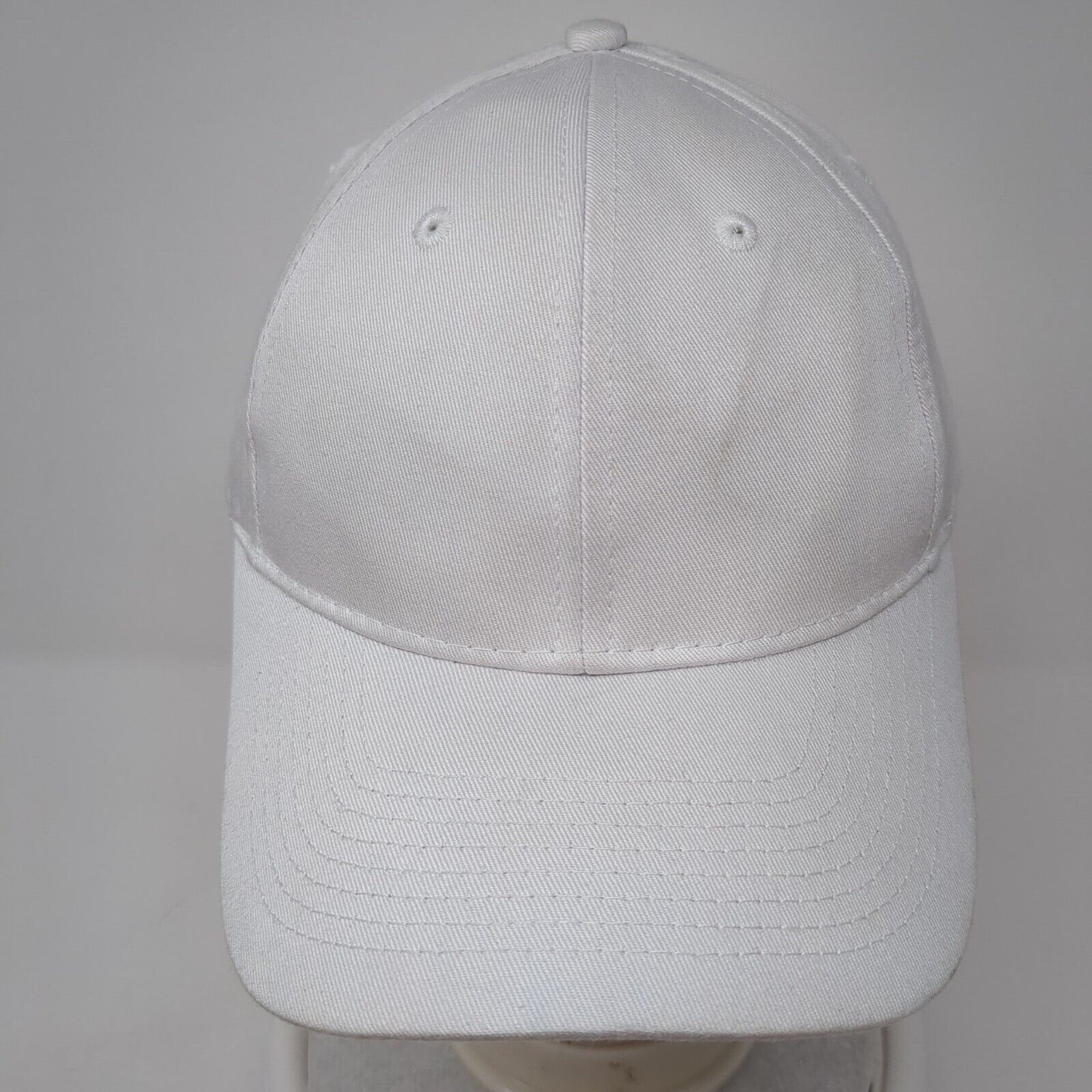 Port & Company Strapback Hat White OS Adjustable Vented Holes 6 Panel Blank