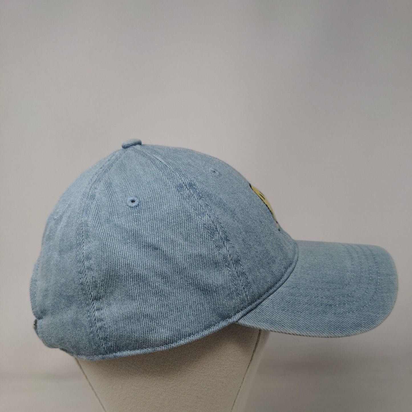 Smiley Face Slideback Hat Blue One Size Embroidered American Eagle