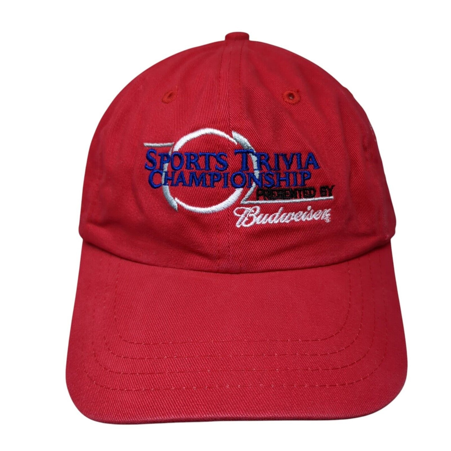 Sports Trivia Championship Budweiser Slideback Hat Red One Size 6 Panel