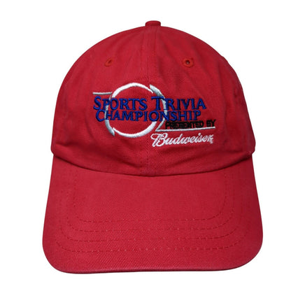Sports Trivia Championship Budweiser Slideback Hat Red One Size 6 Panel