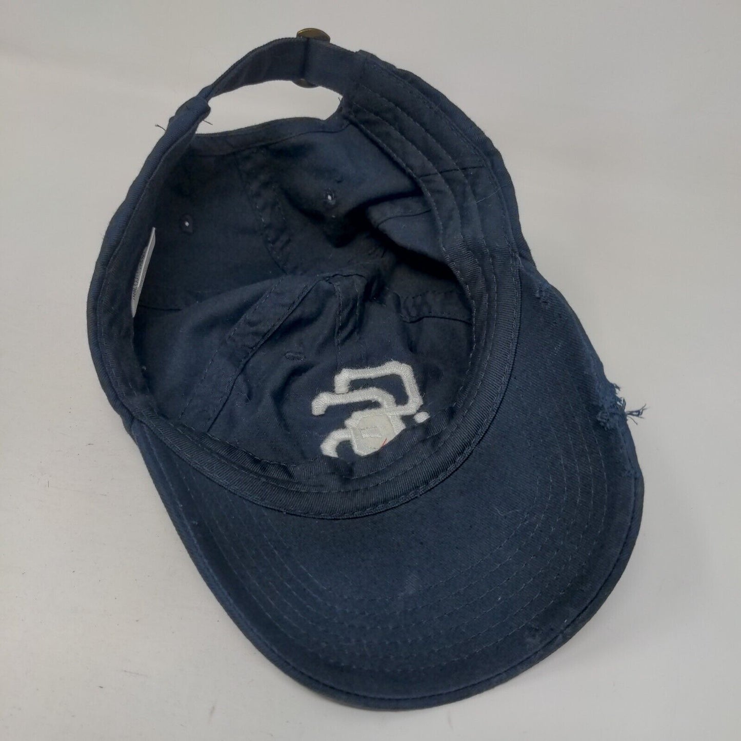 SG Slideback Hat Blue One Size Embroidered Adjustable Solid 6 Panel