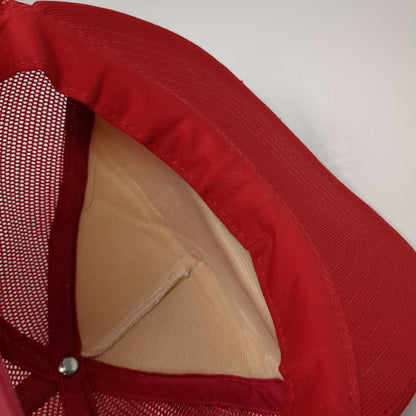 Vernon Trucker Hat Red One Size US Army Served Pride Honor Snapback Mesh Graphic