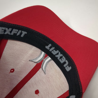 Hurley Baseball Cap Red OSFM Embroidered Icon Flexfit Stretch Fit Yupoong Hat