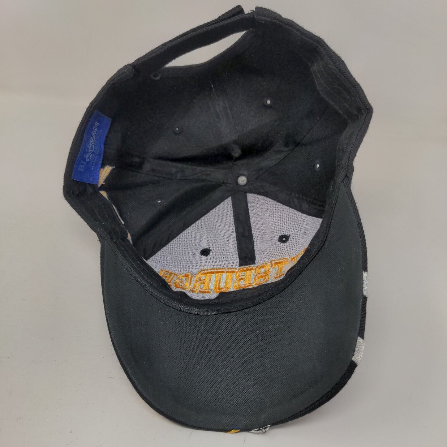 Pittsburgh Strapback Hat Black One Size Embroidered 6 Panel Blue Ocean