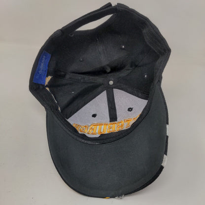 Pittsburgh Strapback Hat Black One Size Embroidered 6 Panel Blue Ocean