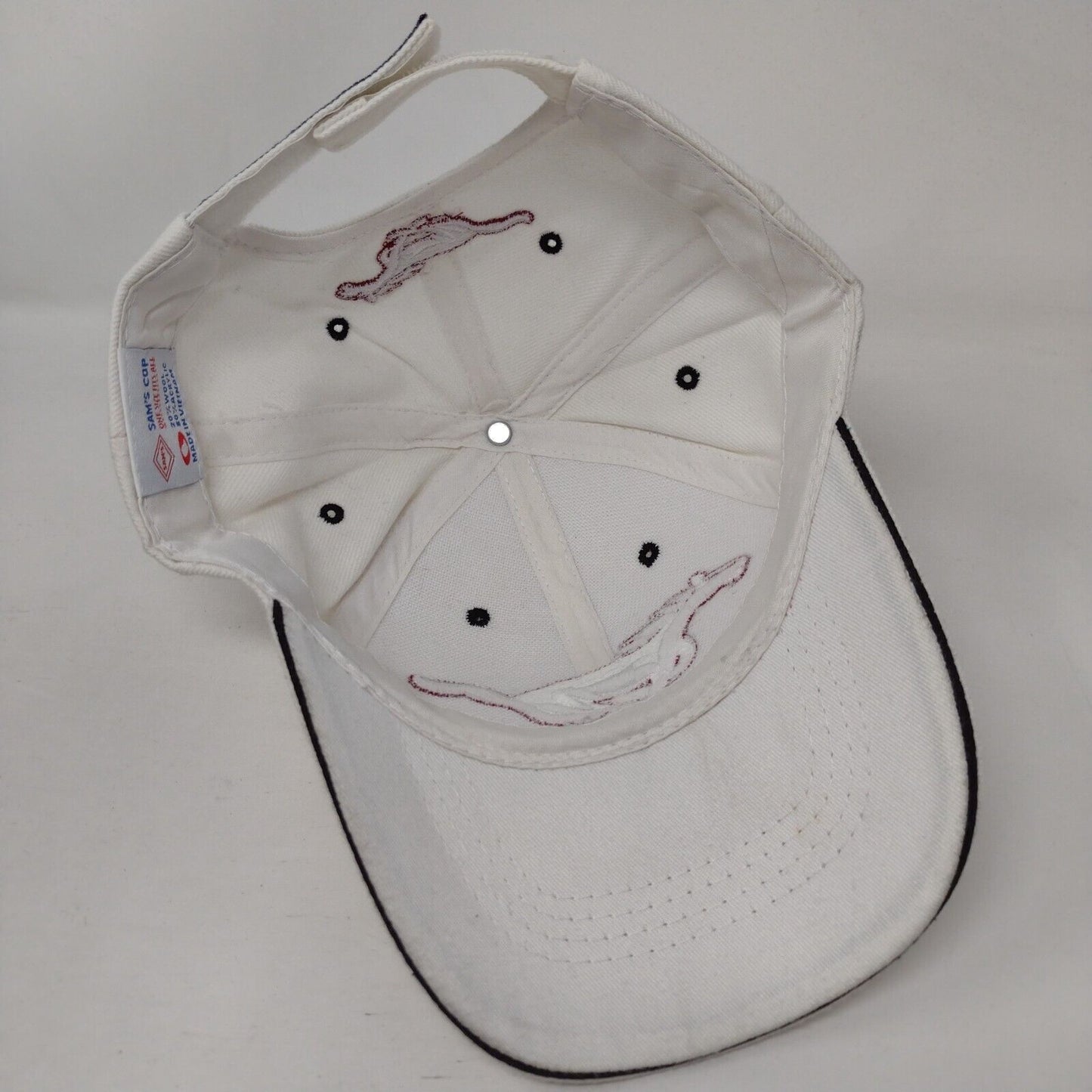 Los Algodones Baja Mexico Strapback Hat White OSFA Adjustable Embroidered Sam's