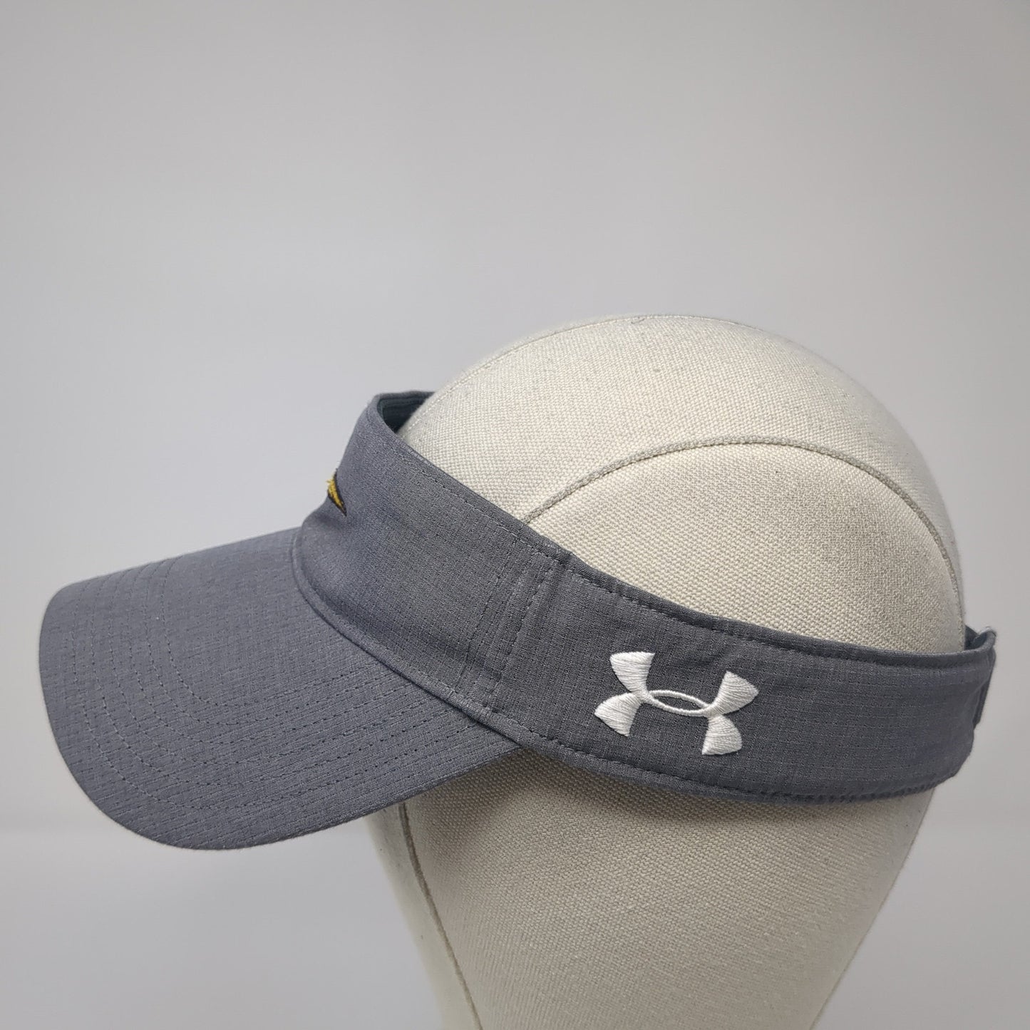 Softball Strapback Sun Visor Hat Gray One Size Embroidered Under Armour