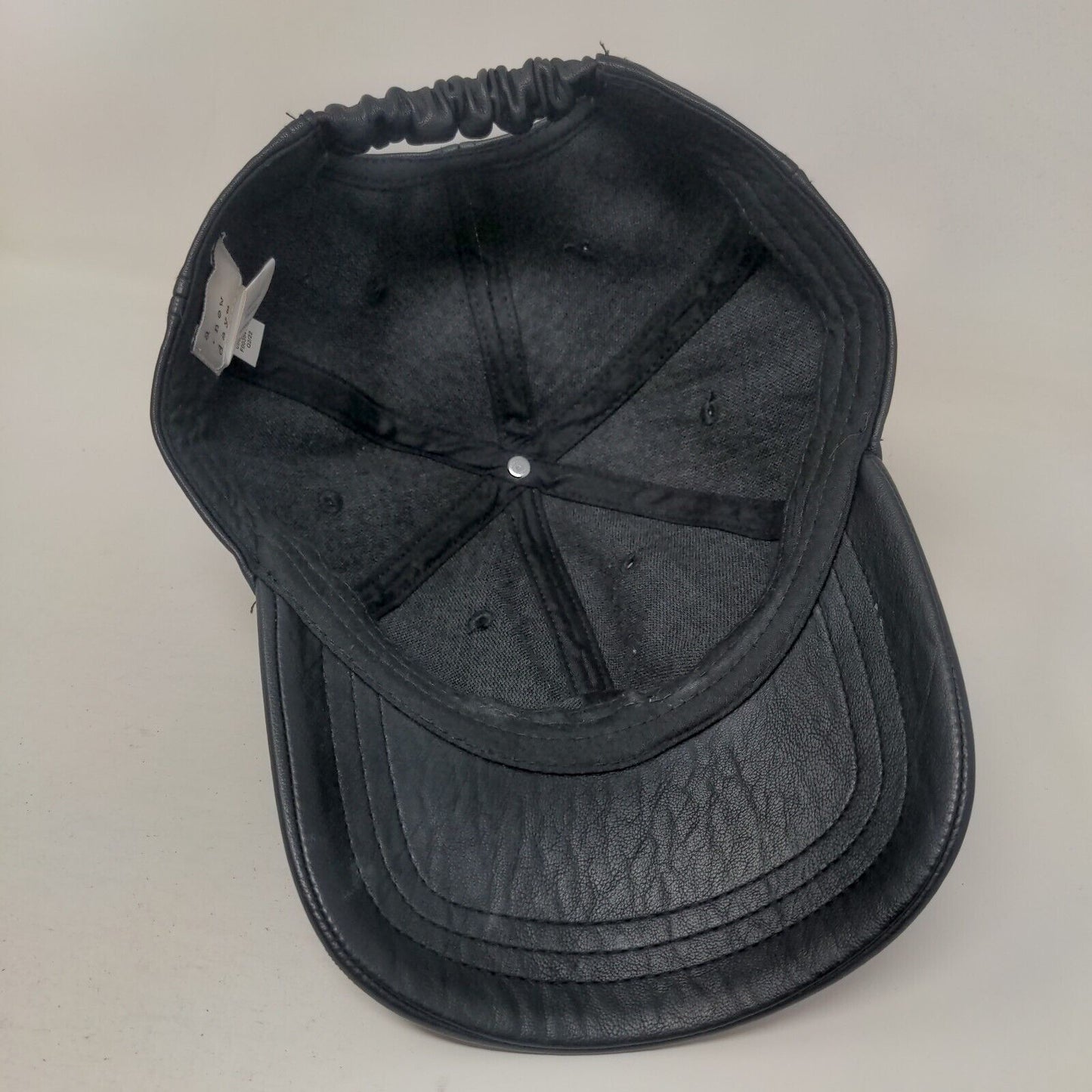 A New Day Fitted Vegan Leather Hat Black One Size 6 Panel Blank