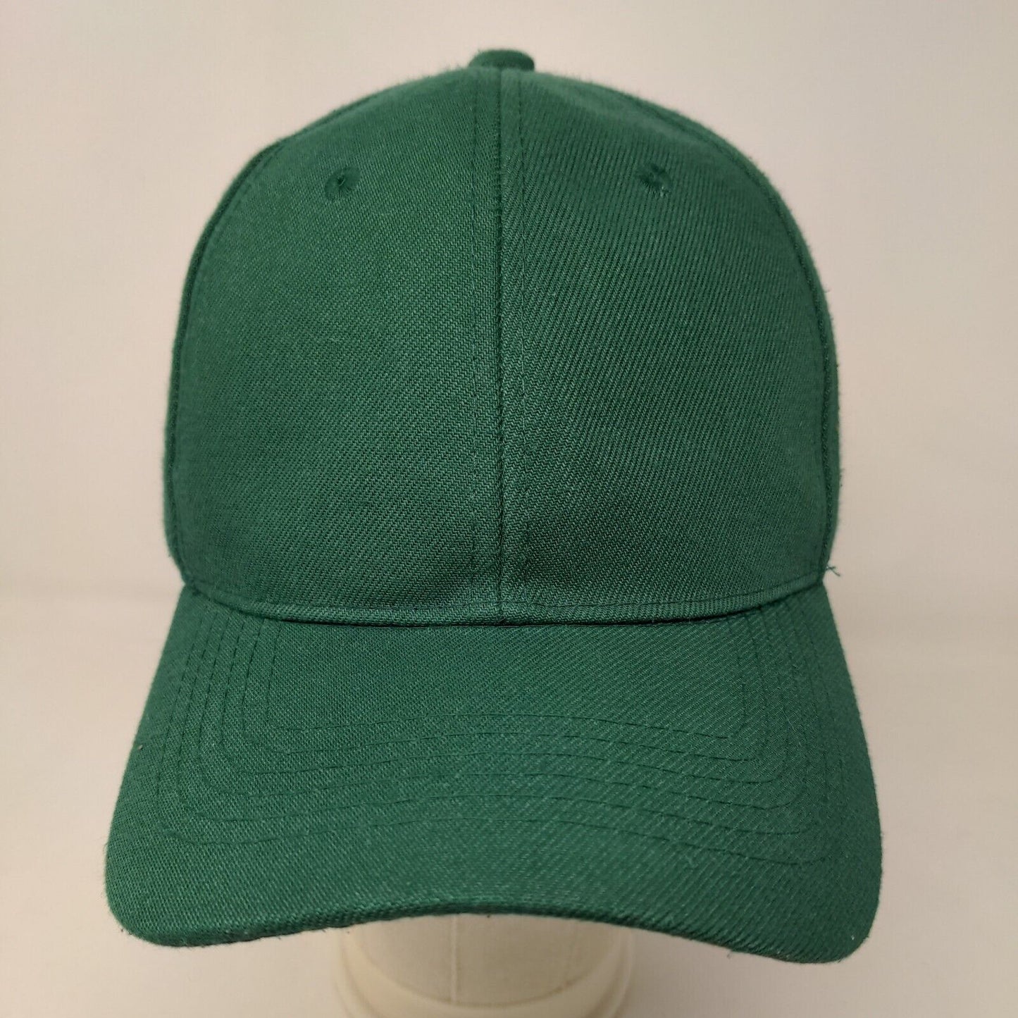 Top Level Men's Strapback Hat Green Adjustable 100% Polyester Blank