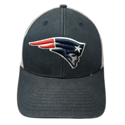 NFL Team Apparel New England Patriots Blue Trucker Hat One Size Snapback Mesh