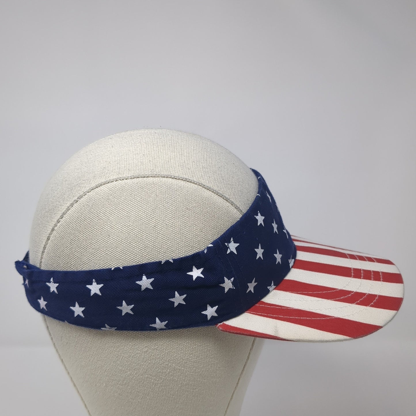 USA Stars & Stripes Sun Visor Hat Multicolor One Size Adjustable Patriotic Ha