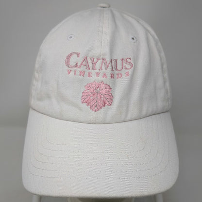 basecamp Baseball Cap White One Size Caymus Vineyards Embroidered Pink Leaf Hat