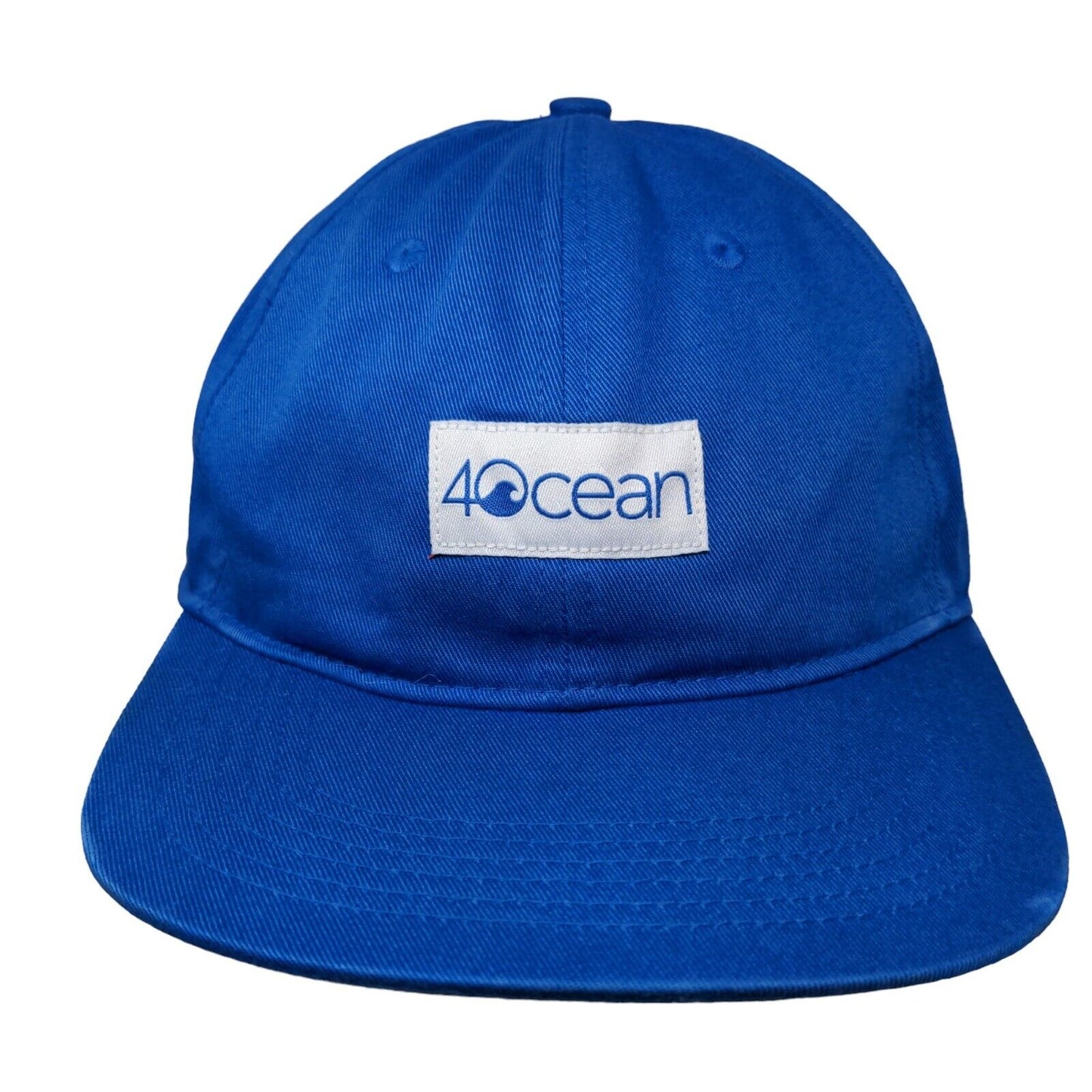 4Ocean Patch Slideback Hat Blue OSFM Adjustable 6 Panel Vent Holes