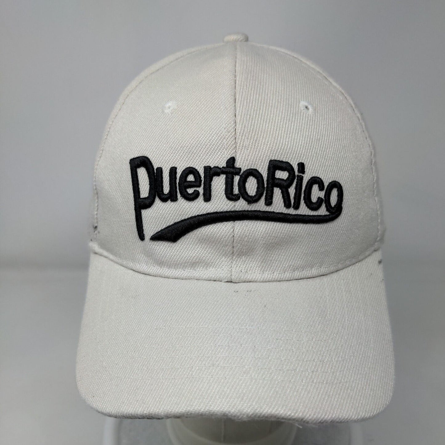 Puerto Rico Strapback Hat Tan One Size Adjustable 6 Panel Embroidered