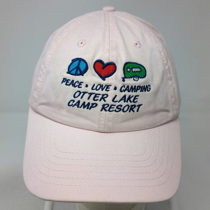 Royal Resortwear Baseball Cap Pink One Size Peace Love Camping Otter Lake Hat