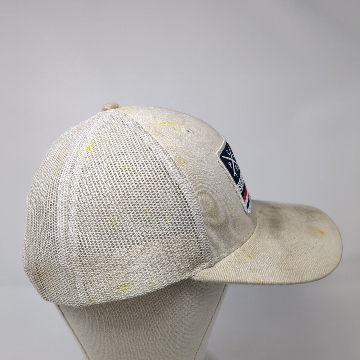 Shred White & Blue Patch Snapback Mesh Back Trucker Hat White One Size