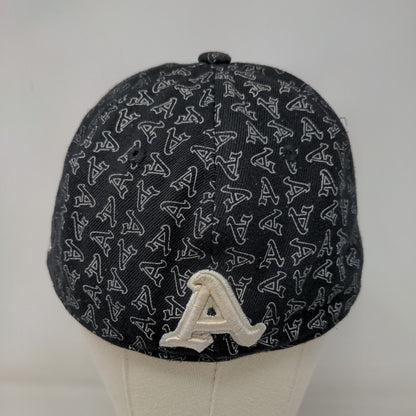 Best Headwear Men's Fitted Flat Bill Hat Black L All Over Print Atlanta Braves