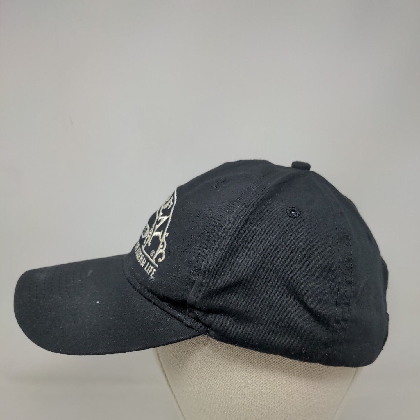 Del Real Foods Strapback Hat Black OSFM Embroidered Adjustable 6 Panel