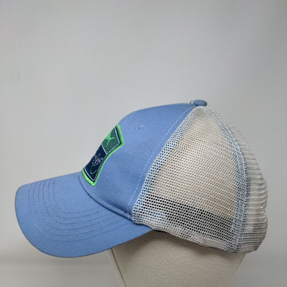 Fishing Life Snapback Mesh Back Trucker Hat Blue OSFM Colorblock