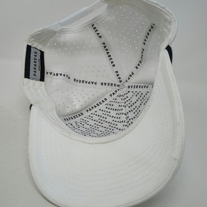 Papa Bear Trucker Hat White One Size Rope Perforated Snapback Made In USA Logo