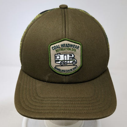 Coal Headwear Trucker Hat Green One Size RV Camper Patch Camo Mesh Snapback Cap