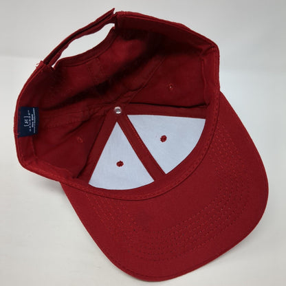 George Strapback Hat Red One Size Adjustable Vented Holes 6 Panel Blank