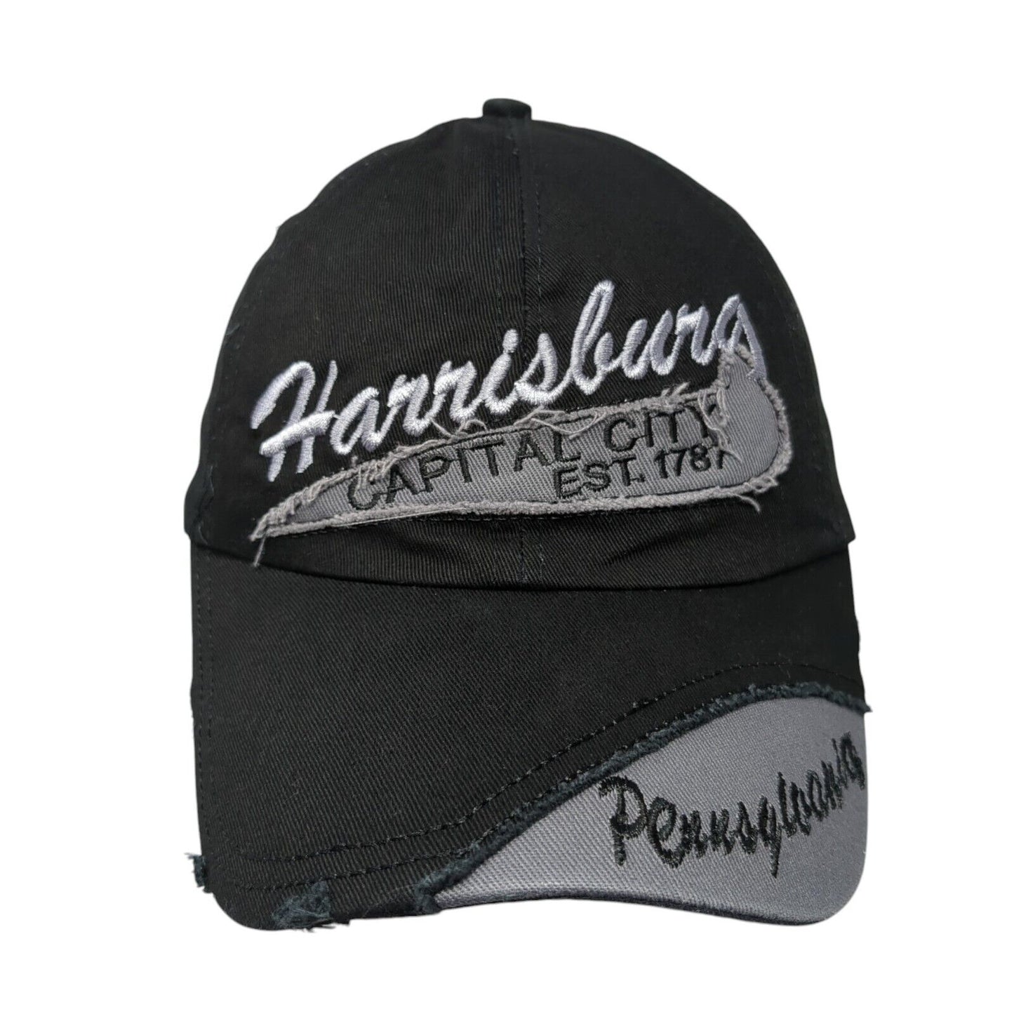 Harrisburg Capital City Est. 1787 Pennsylvania Strapback Hat Black OS Distressed