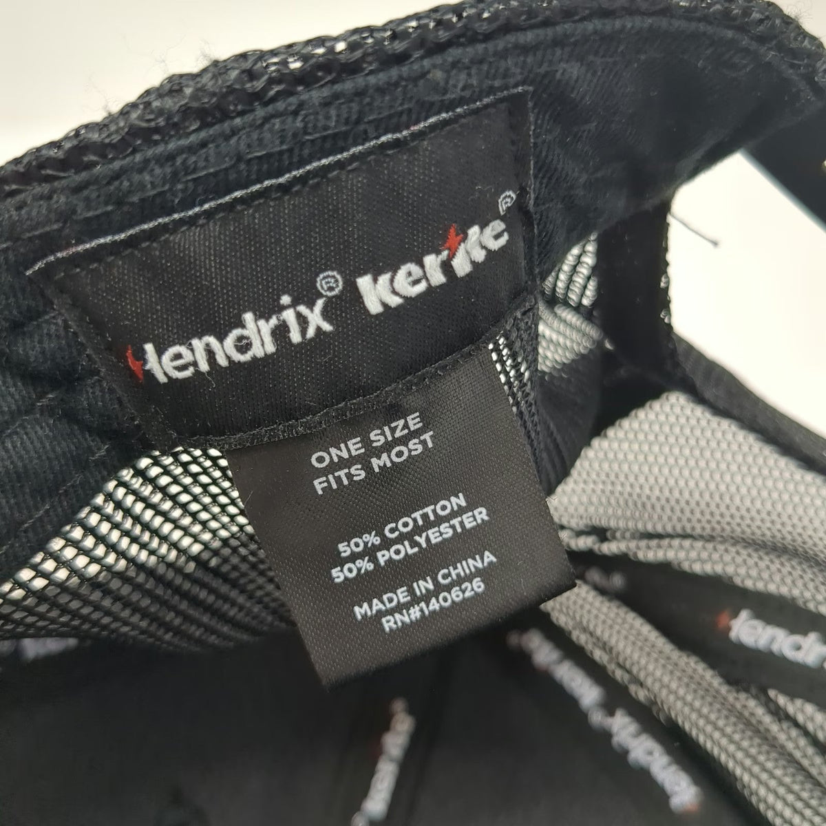 Hendrix Kerite Trucker Hat Black OSFM Mesh Snapback Embroidered Cable Services