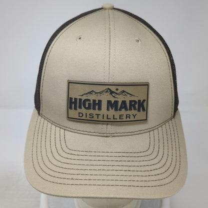 Richardson Trucker Hat Beige One Size High Mark Distillery Mountain Patch Mesh