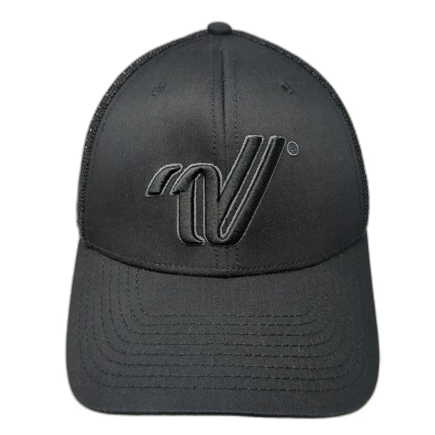 Varsity All Star Trucker Hat Black One Size Mesh Back Snapback Curved Brim