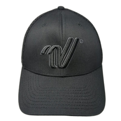 Varsity All Star Trucker Hat Black One Size Mesh Back Snapback Curved Brim