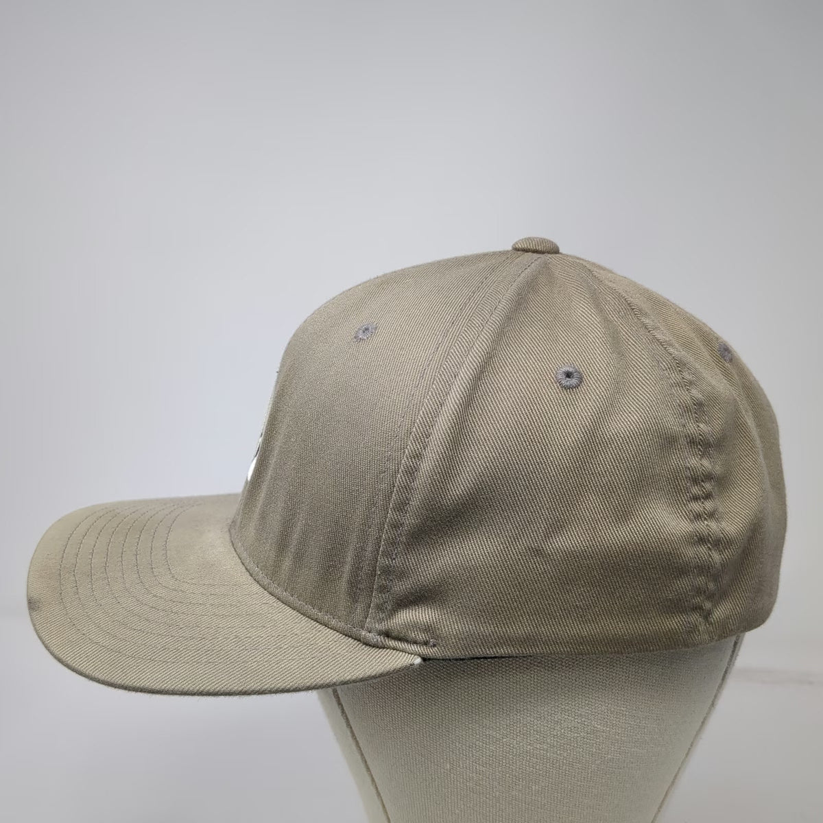 Volcom Baseball Cap Brown M Flexfit Embroidered Stone Logo Stretch Fit Hat