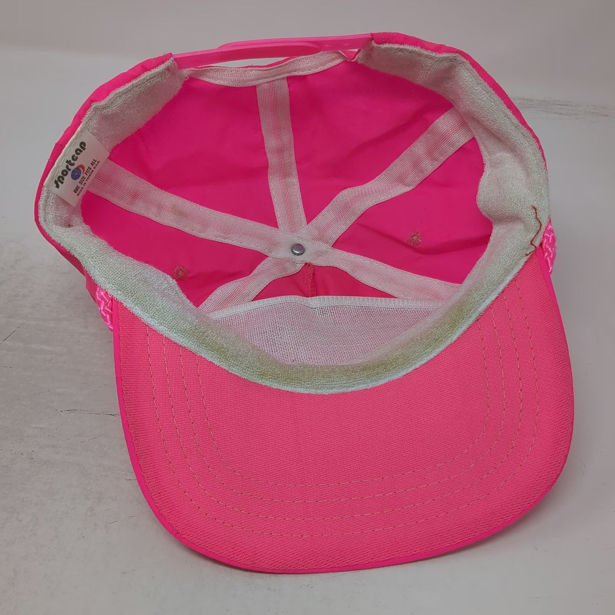 Sportcap 5 Panel Pink One Size Rope Snapback Hat Nylon Terry Cloth Unstructured