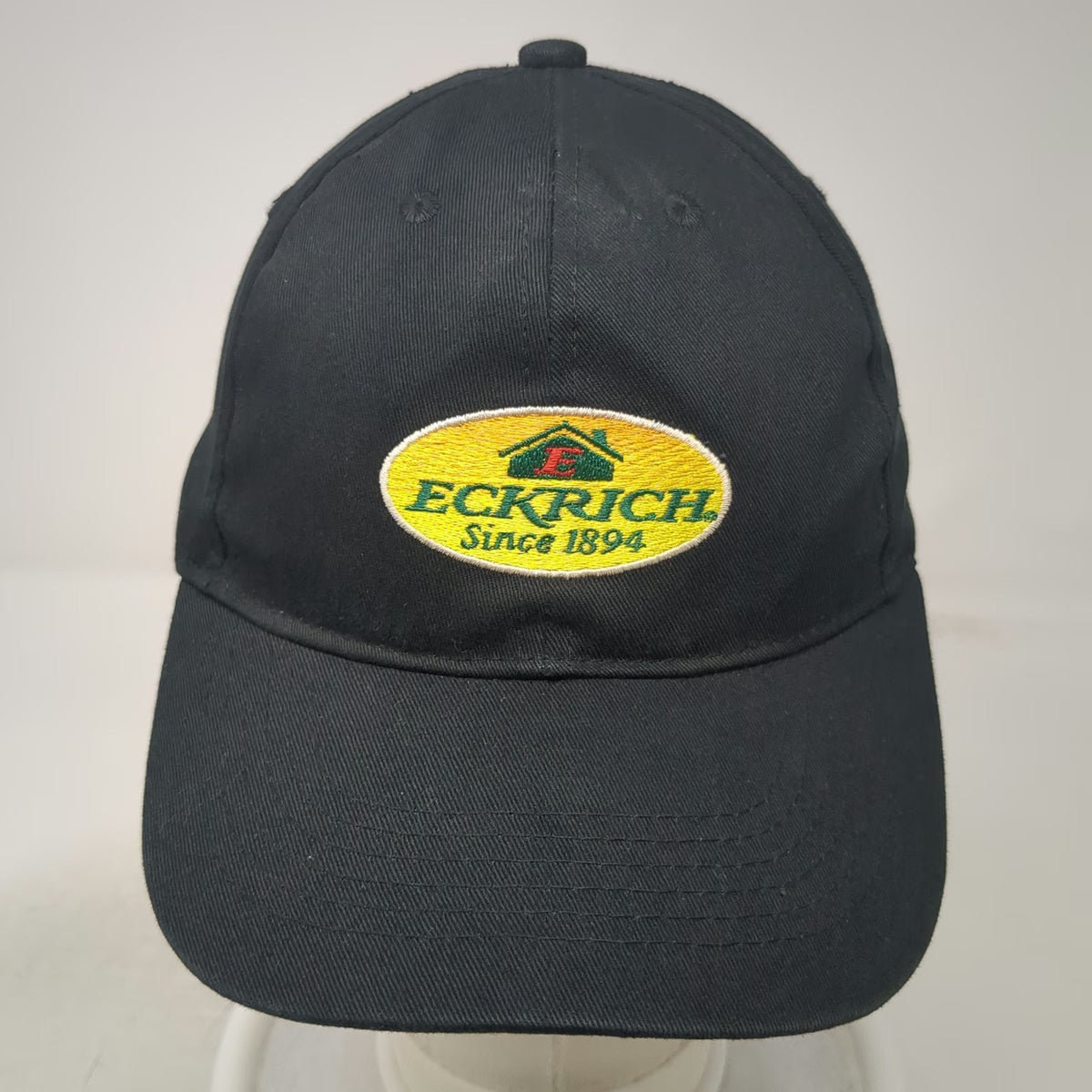 Eckrich Since 1894 Logo Baseball Cap Black One Size Strapback Embroidered Hat