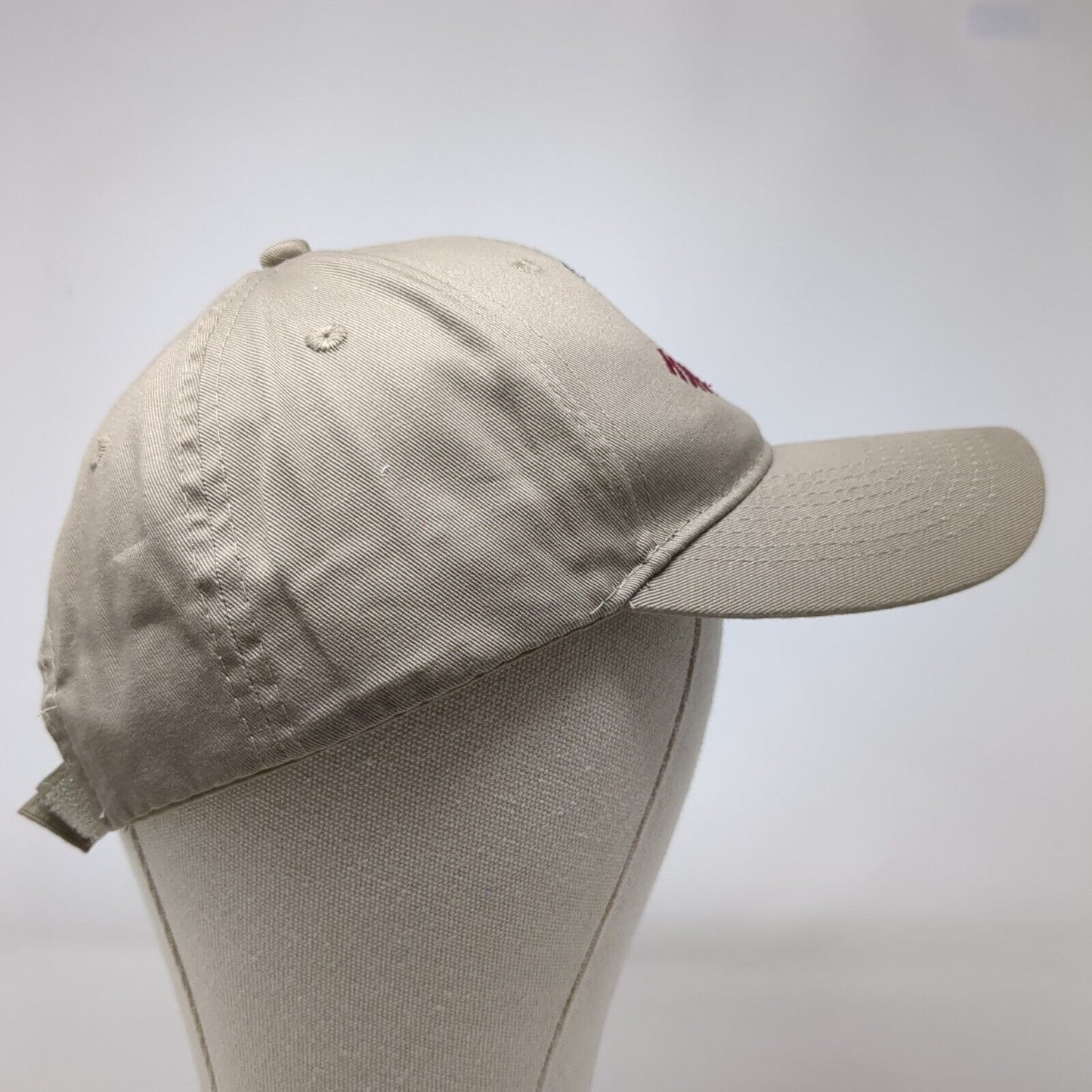 Happy Husky Strapback Hat Tan OSFA Adjustable Embroidered Port & Company Cotton