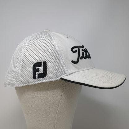 Titleist Baseball Cap White XL Pro V1 FootJoy Mesh Back Fitted Hat New Era